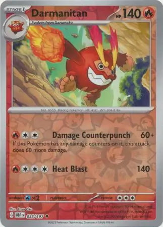Obsidian Flames Darmanitan #35/197 reverse holo